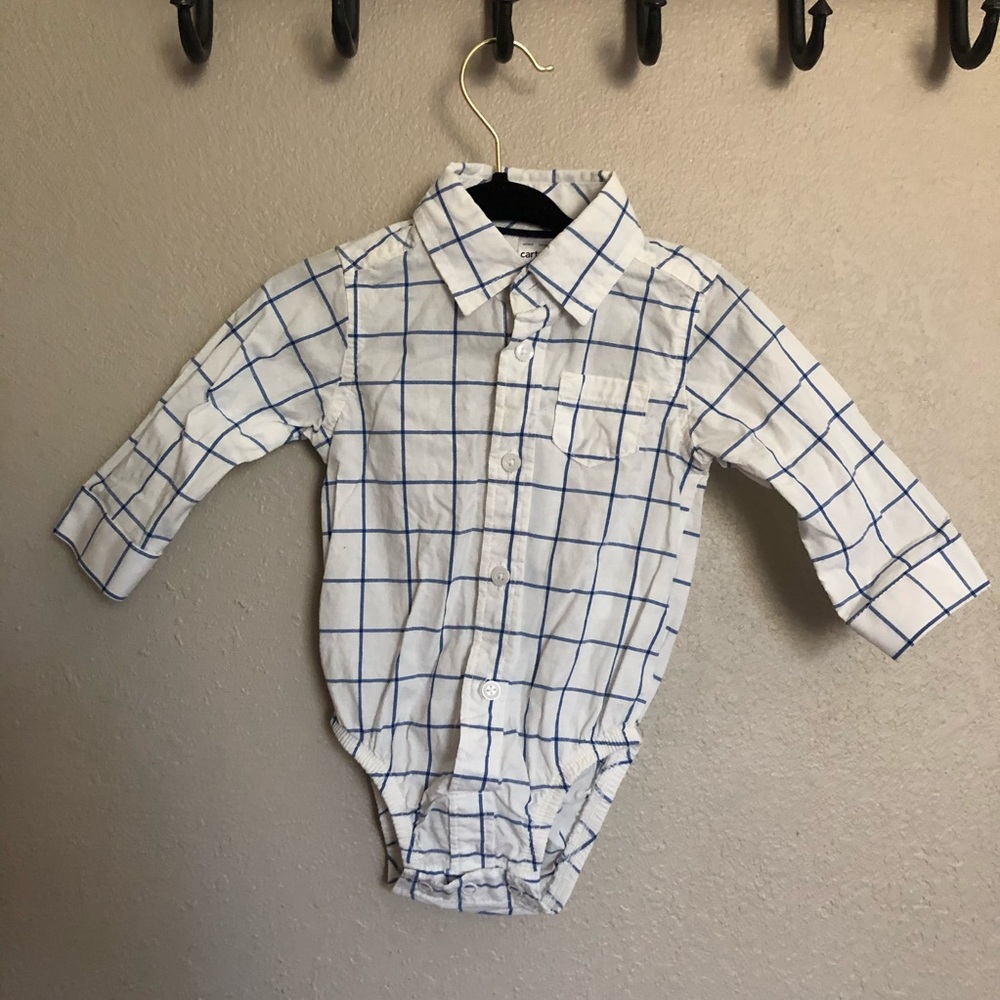 Carter’s window pane button up onesie
